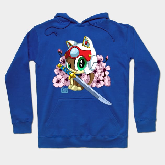 Samurai Pizza Kitten- Speedy Hoodie by Happy Bitey Snake